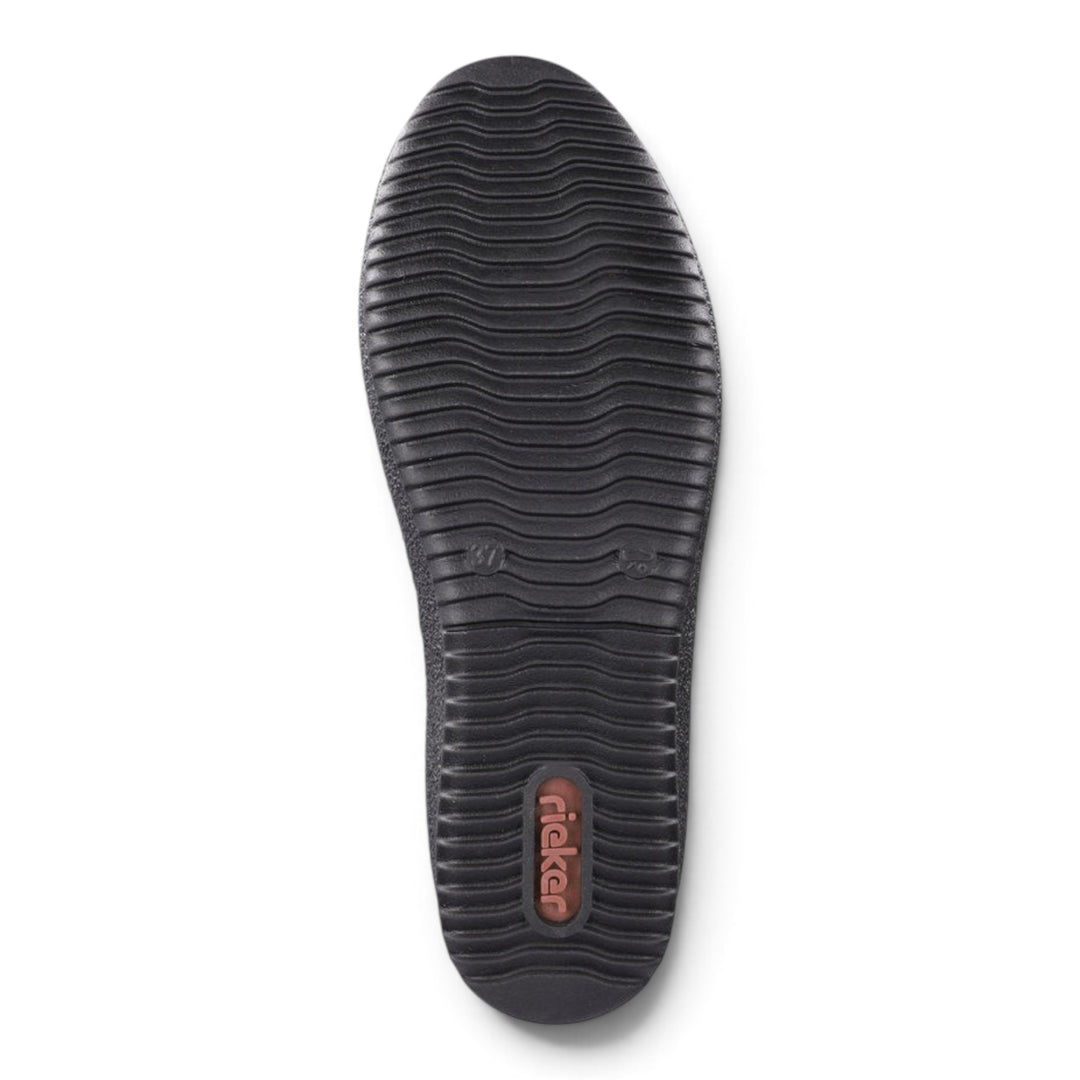 ada-shoes.ro Rieker black casual boot sole with flexible anatomical design and textured grip for stability