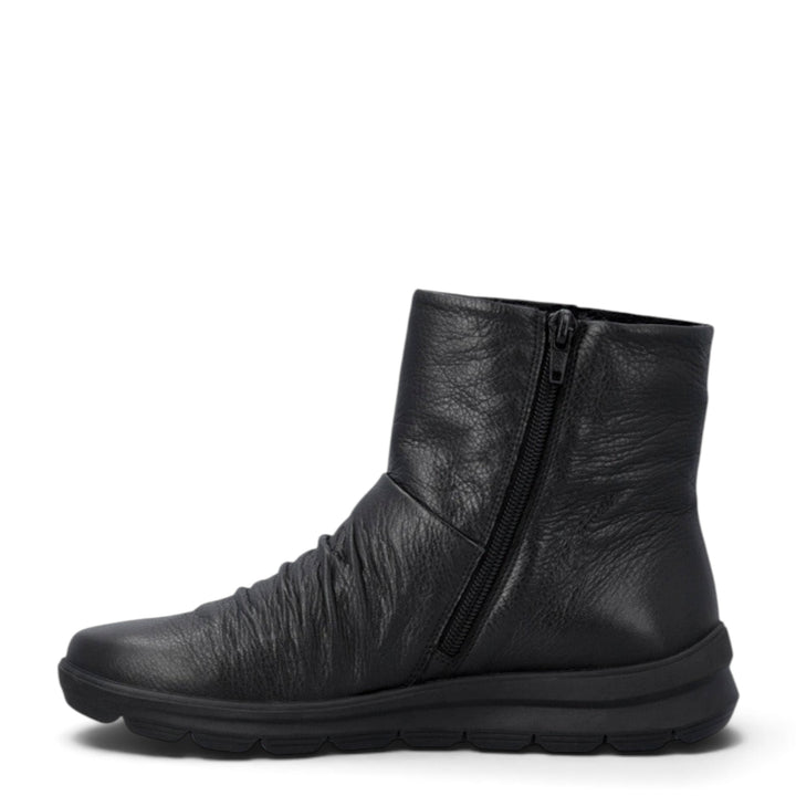 ada-shoes.ro Rieker black leather ankle boots with side zipper, RiekerTEX membrane, and flexible latex sole