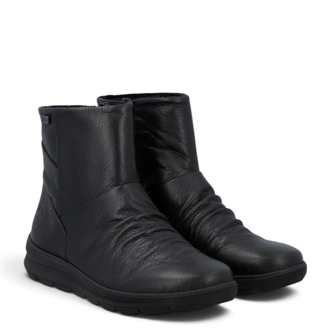 ada-shoes.ro Rieker black leather ankle boots with RiekerTEX water-resistant membrane and warm lining for winter