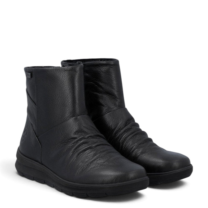 ada-shoes.ro Rieker black leather ankle boots with RiekerTEX water-resistant membrane and warm lining for winter