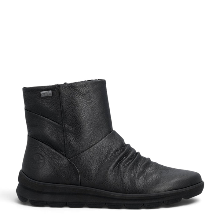 ada-shoes.ro Rieker black leather ankle boots with RiekerTEX waterproof membrane and flexible latex sole