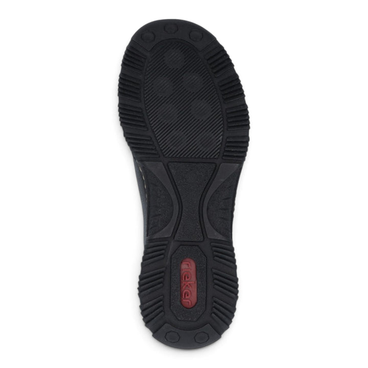 ada-shoes.ro Rieker black casual shoe sole with textured tread pattern and logo detail