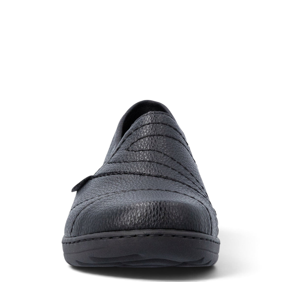 ada-shoes.ro Rieker black slip-on casual shoes with extra wide H fit, textured synthetic leather and elastic inserts
