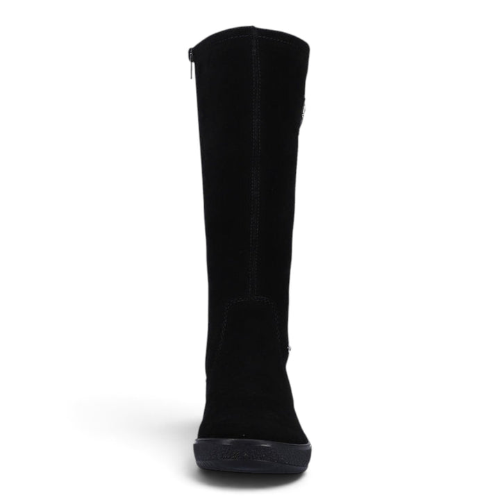 ada-shoes.ro Rieker black suede casual boots with wool lining and flexible sole for women