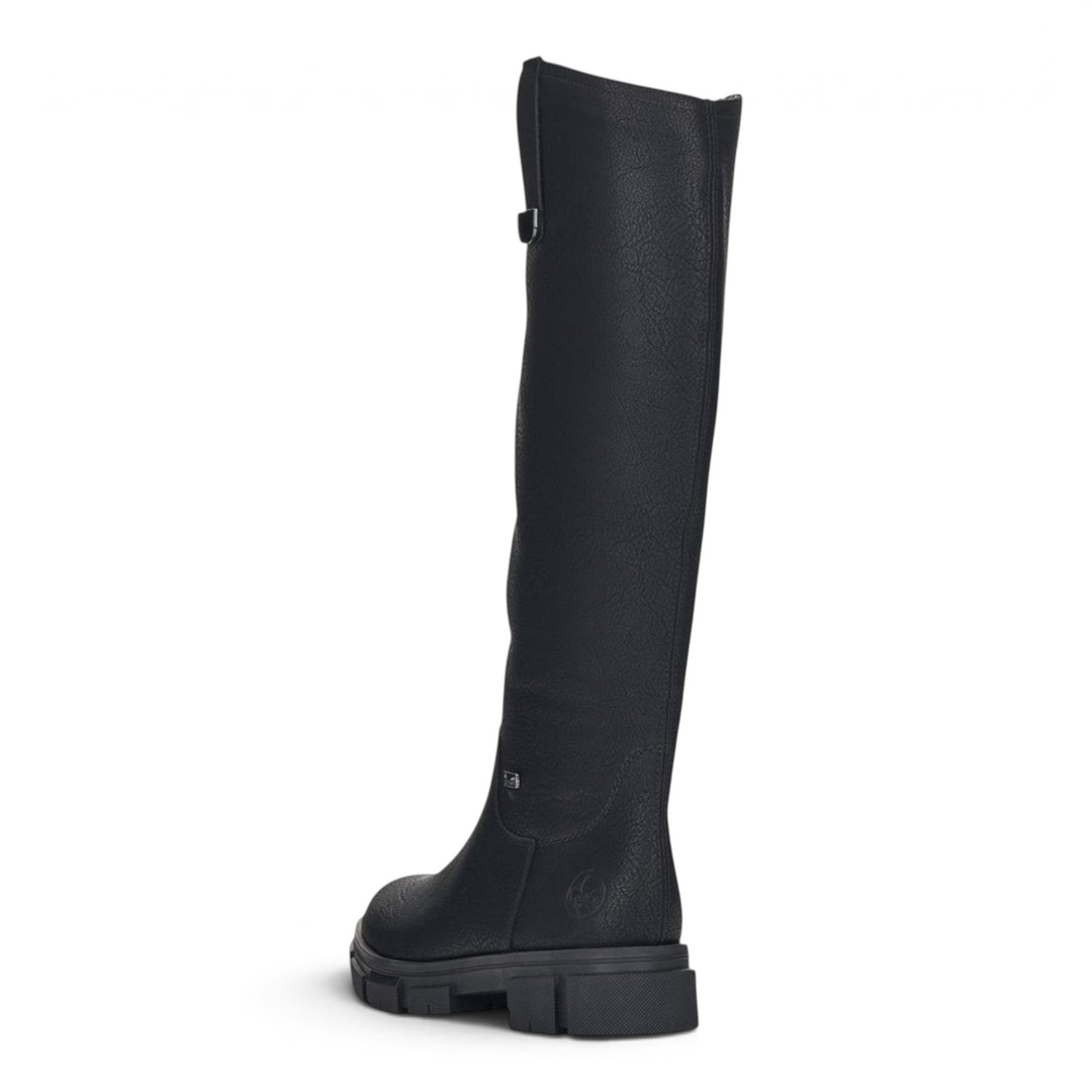 ada-shoes.ro Rieker black waterproof knee-high boots with TEX membrane, wool lining, and flexible antistress sole