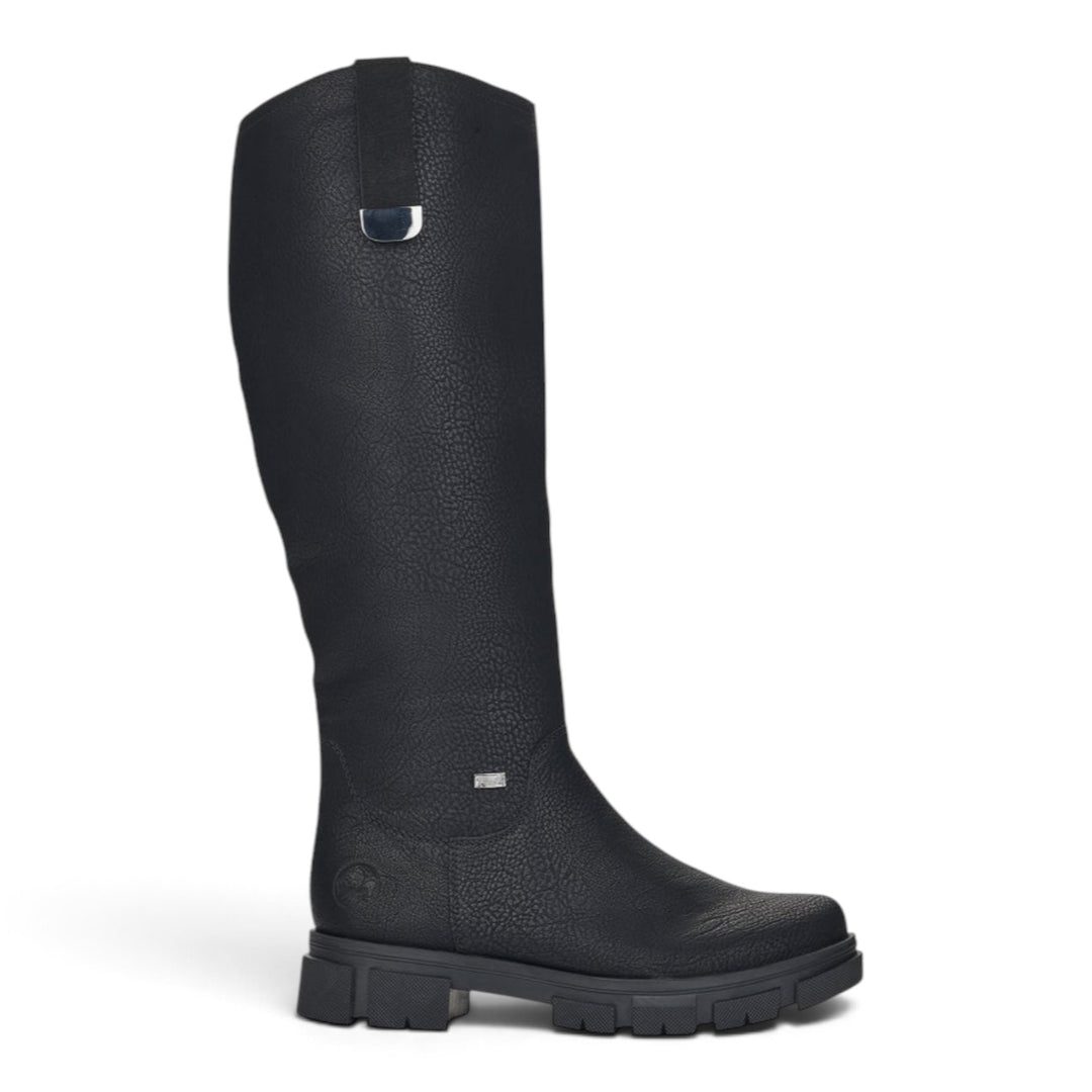 ada-shoes.ro Rieker black waterproof TEX boots with wool lining and flexible antistress sole for wide calves