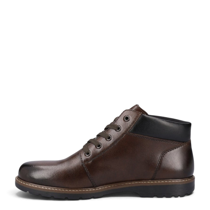 ada-shoes.ro Rieker brown leather ankle boots with side zipper, lace-up closure, and wool lining for winter comfort.