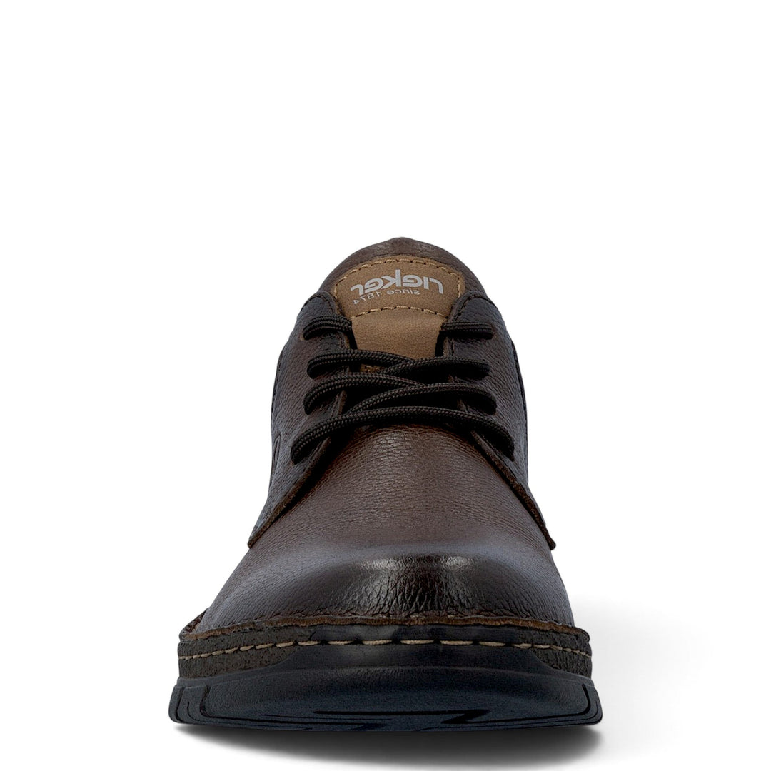 ada-shoes.ro Rieker brown leather casual shoes with round toe, lace-up closure, and Antistress sole for men.