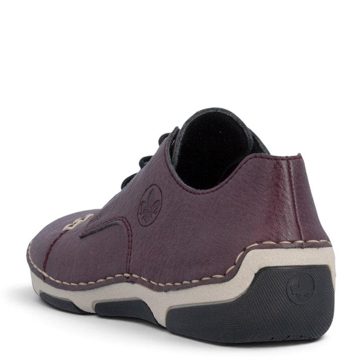 ada-shoes.ro Rieker Antistress 55920-30 burgundy faux leather casual sneakers with flexible sole and lace-up design