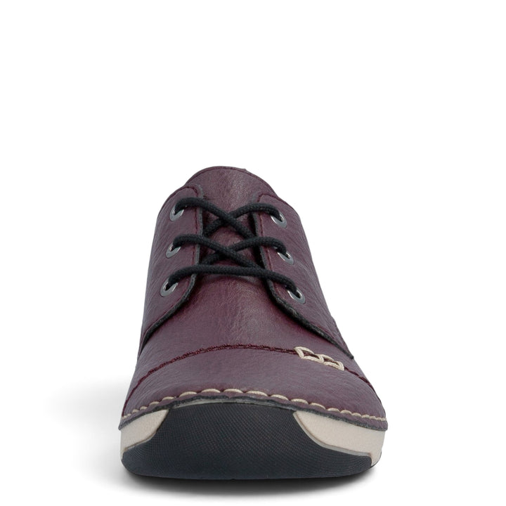 ada-shoes.ro Rieker Antistress burgundy faux leather casual sneakers with black laces and flexible sole