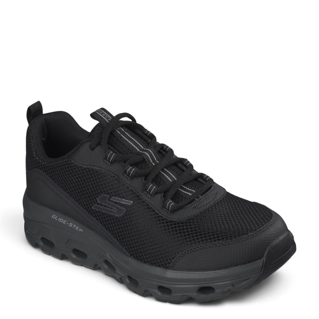 ada-shoes.ro Skechers Bart Clough black trainers with Glide-Step cushioned sole and breathable textile upper