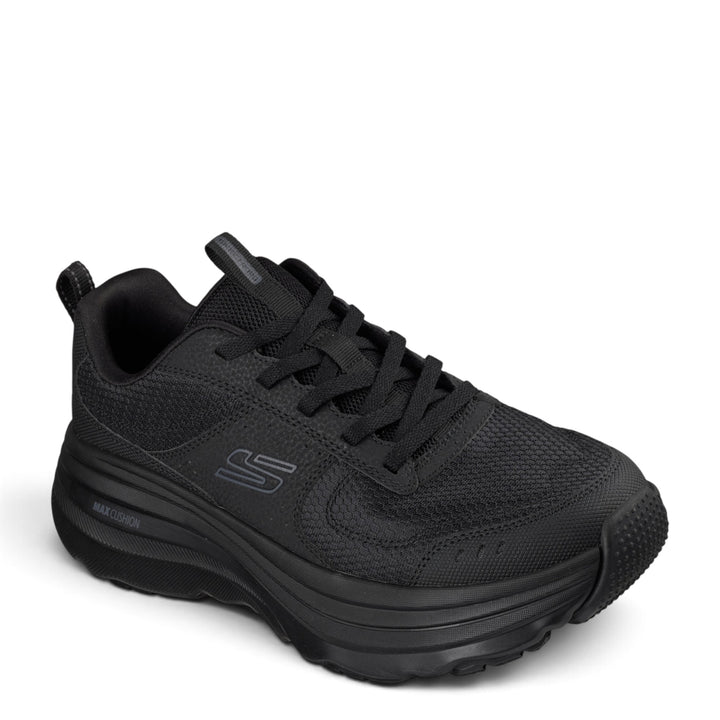 ada-shoes.ro SKECHERS Relaxed Fit Max Cushioning Zirrus black mesh sneakers with thick cushioned sole and lace-up fit.