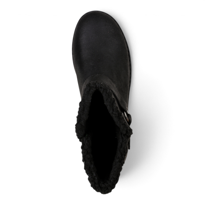 ada-shoes.ro Skechers Keepsakes Cabin Feels black faux leather winter boots with warm faux fur lining, top view