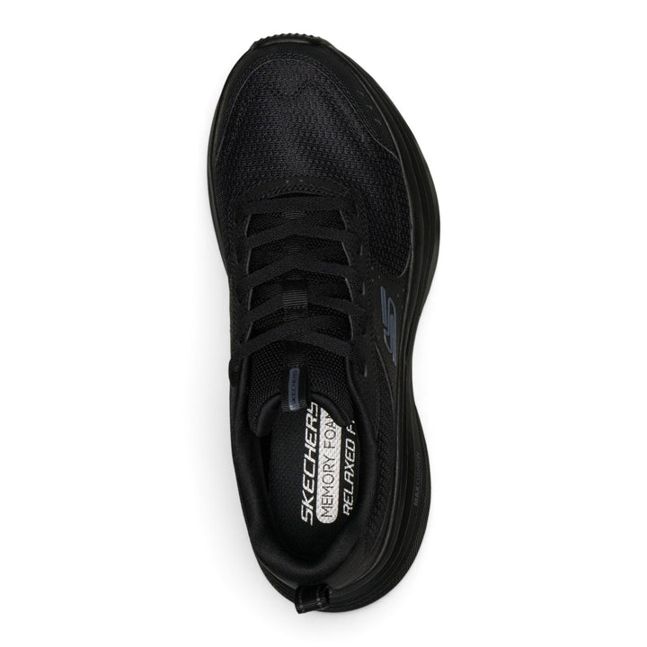 ada-shoes.ro SKECHERS Relaxed Fit Max Cushioning Zirrus black mesh sneakers with memory foam insoles, top view.