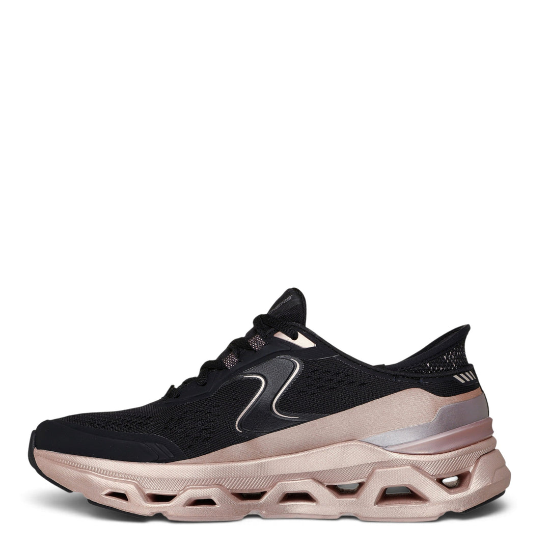 ada-shoes.ro Skechers Glide-Step Altus-Starlight Shine black and rose gold trainers with cushioned midsole