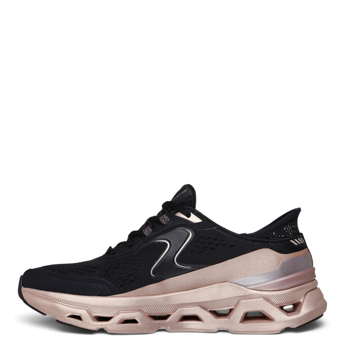 ada-shoes.ro Skechers Glide-Step Altus-Starlight Shine black and rose gold trainers with cushioned midsole