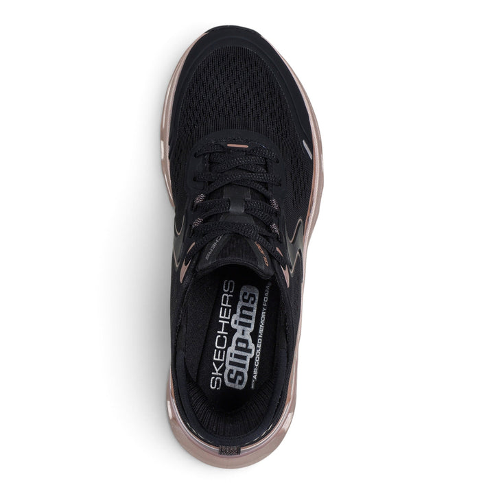 ada-shoes.ro Skechers Glide-Step Altus-Starlight Shine black slip-in trainers with memory foam and cushioned sole