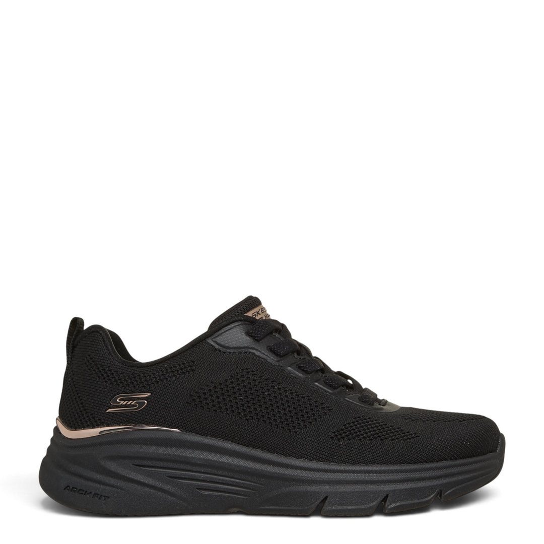 ada-shoes.ro Skechers Bobs Arch Fit Elev8 black knit sneakers with cushioned arch support and flexible sole