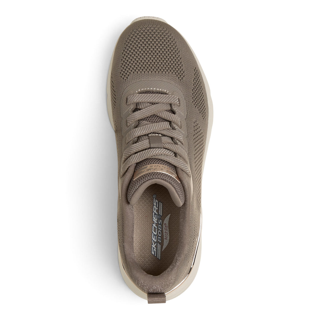 ada-shoes.ro Skechers Bobs Arch Fit Elev8 sneakers in grey-beige knit fabric with supportive arch fit insoles