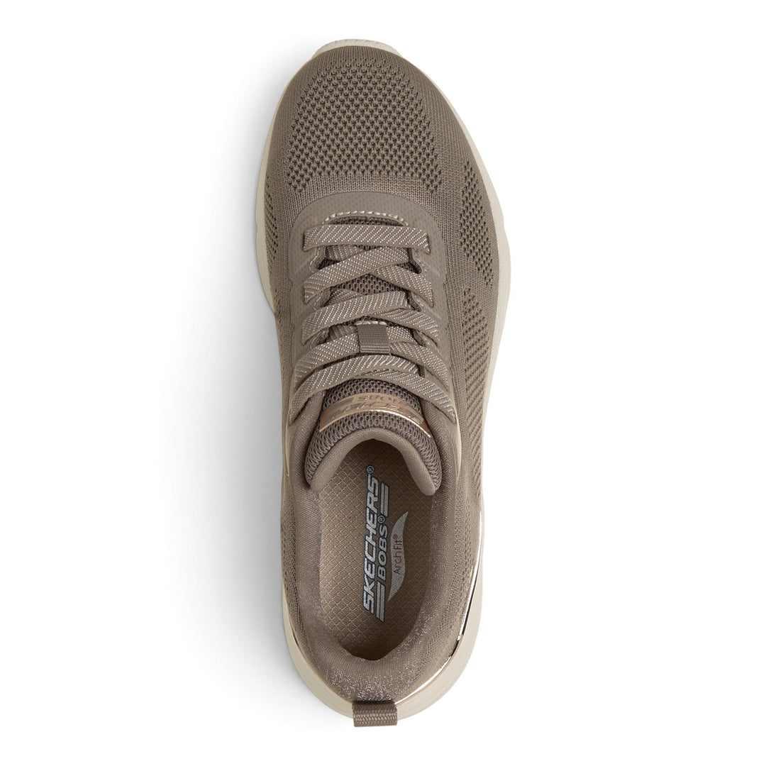 ada-shoes.ro Skechers Bobs Arch Fit Elev8 sneakers in grey-beige knit fabric with supportive arch fit insoles