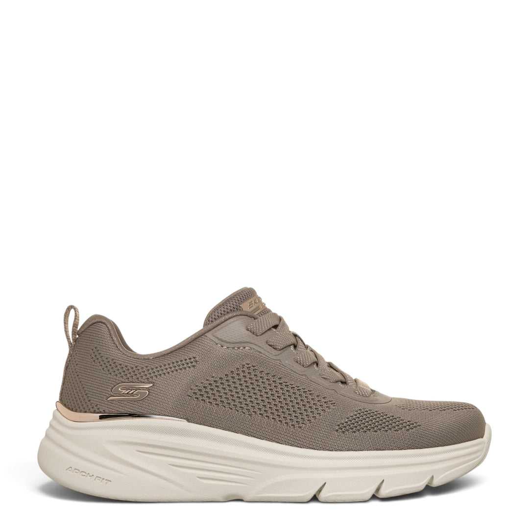 ada-shoes.ro Skechers Bobs Arch Fit Elev8 grey-beige knit sneakers with supportive white Arch Fit cushioned sole