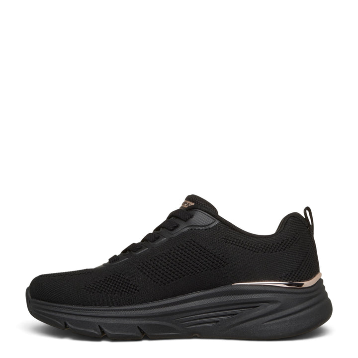 ada-shoes.ro Skechers Bobs Arch Fit Elev8 black knit sneakers with cushioned sole and lace-up closure