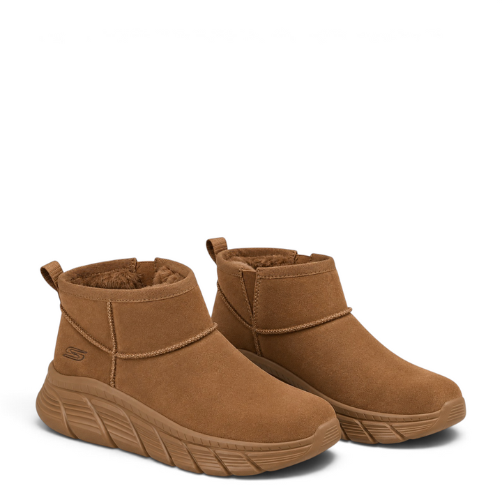 ada-shoes.ro Skechers BOBS B Flex Hi chestnut brown suede slip-on boots with cushioned soles