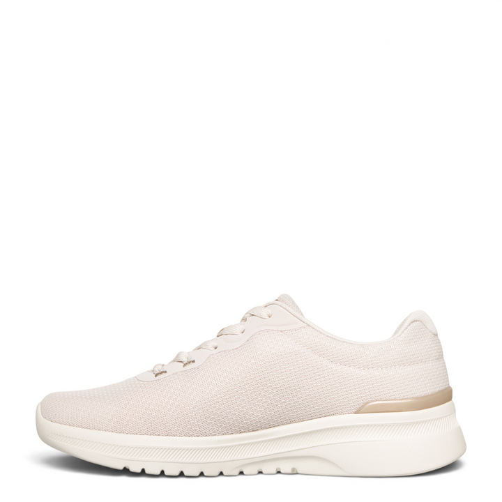 ada-shoes.ro Skechers Dynamight-Radiant Hour cream textile trainers with memory foam sole and lace-up design