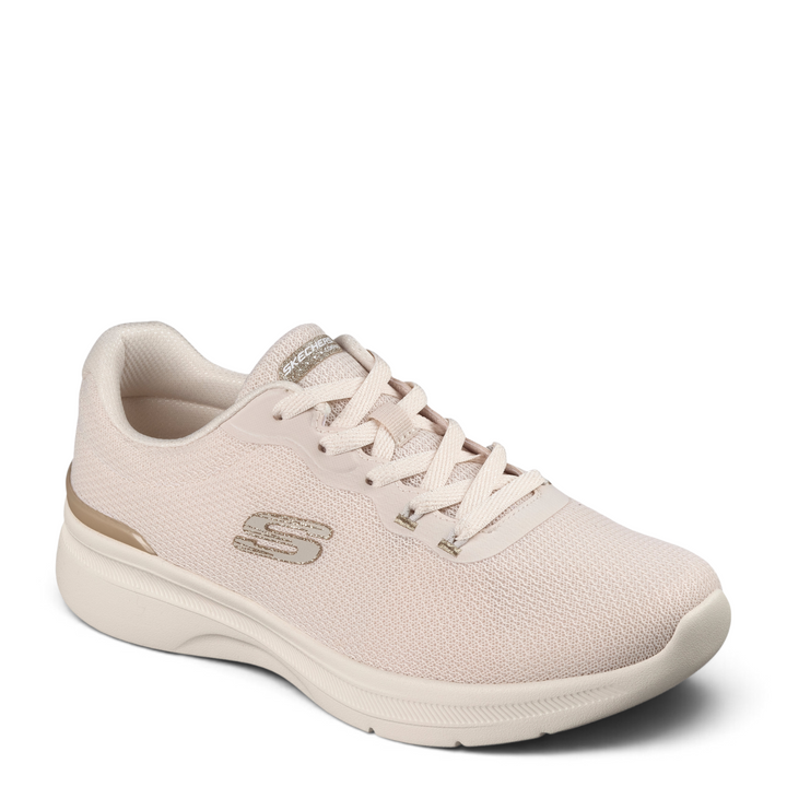 ada-shoes.ro Skechers Dynamight-Radiant Hour cream textile trainers with memory foam insoles and flexible sole