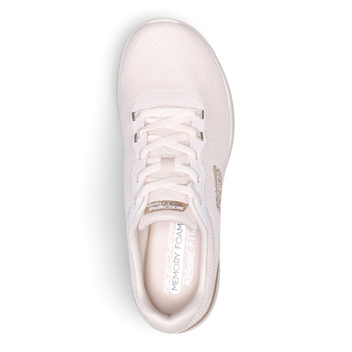 ada-shoes.ro Skechers Dynamight-Radiant Hour cream textile trainers with memory foam insoles, top view
