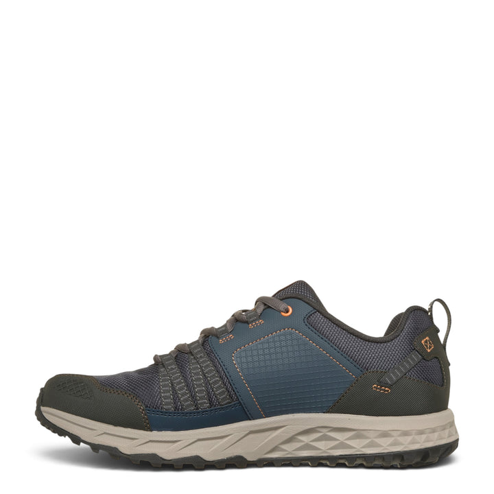 ada-shoes.ro Skechers Escape Plan navy and grey trail running shoes with orange accents and rugged all-terrain sole