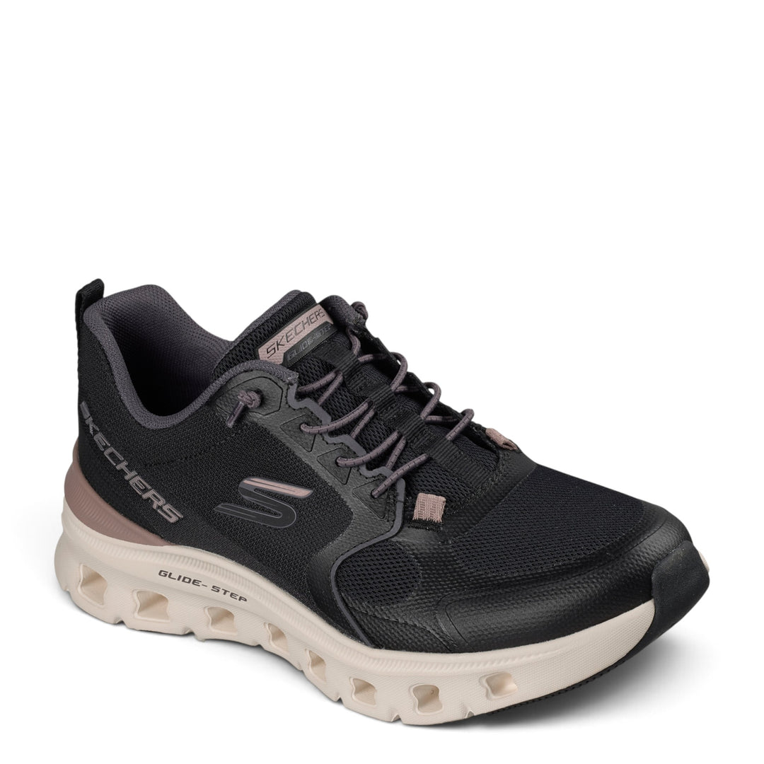 ada-shoes.ro Skechers Glide-Step Pro black athletic sneakers with breathable mesh and cushioned beige sole