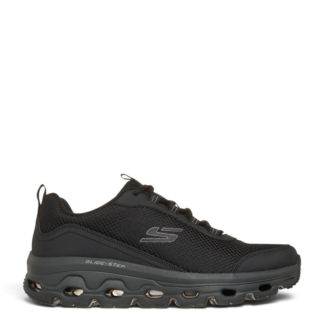 ada-shoes.ro Skechers Glide-Step Bart Clough black trainers with mesh upper and cushioned geometric sole