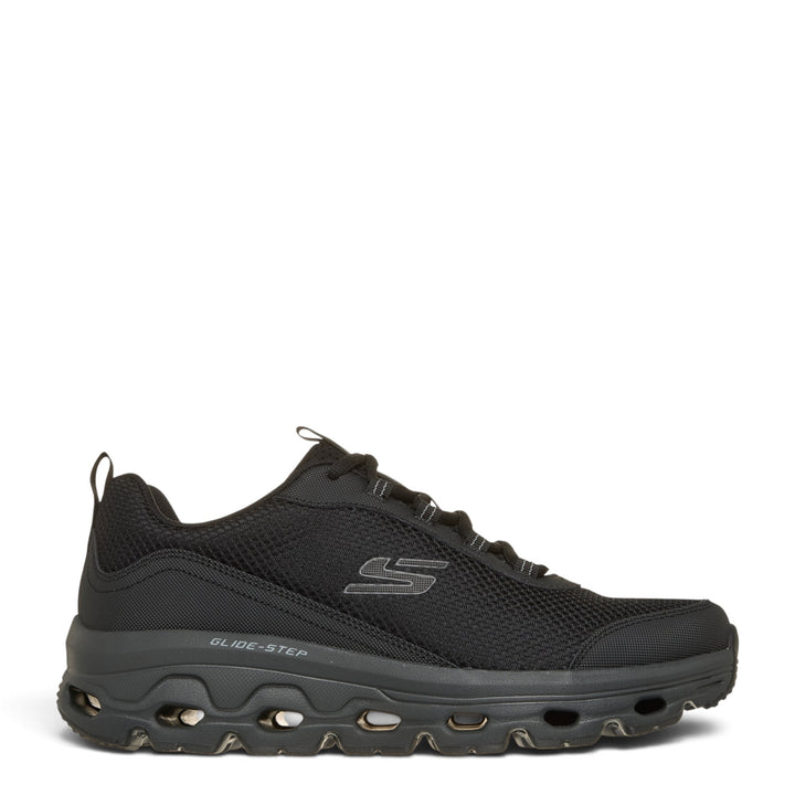 ada-shoes.ro Skechers Glide-Step Bart Clough black trainers with mesh upper and cushioned geometric sole