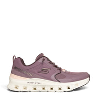 ada-shoes.ro Skechers Glide-Step Pro plum purple mesh sneakers with cushioned white sole and lace-up closure