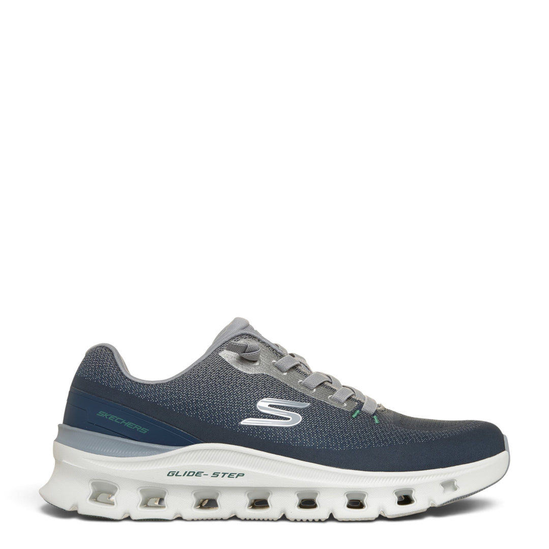 ada-shoes.ro Skechers Glide-Step Pro Waver men's grey mesh sneakers with cushioned white Glide-Step midsole