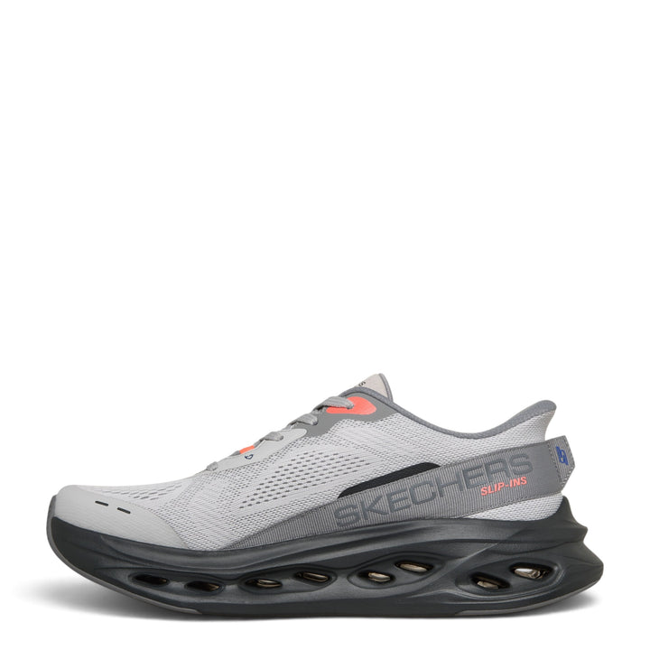 ada-shoes.ro Skechers Max Cushioning Glide-Step grey and black mesh running shoe with thick cushioned sole
