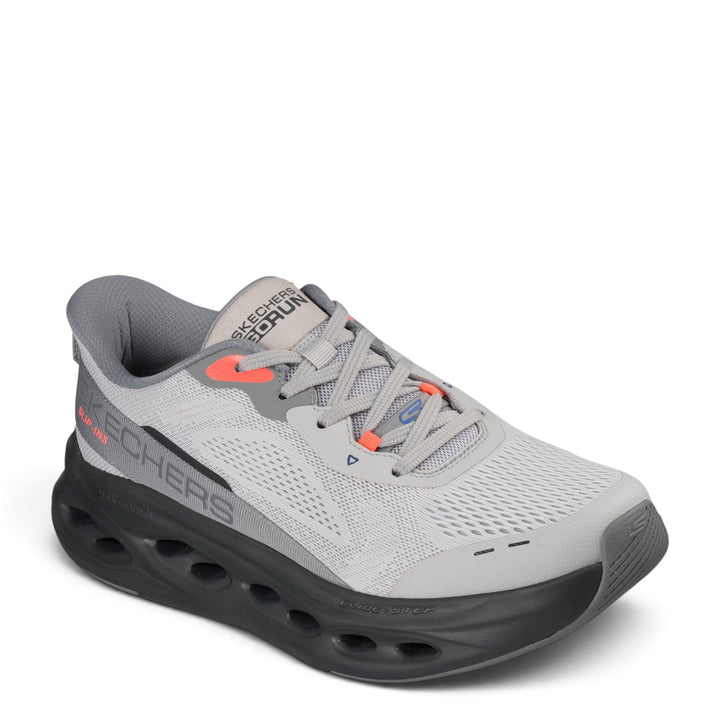 ada-shoes.ro Skechers Max Cushioning Glide-Step grey and black mesh running shoes with slip-in technology