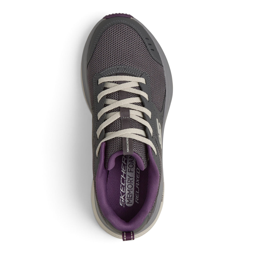 ada-shoes.ro Skechers Max Cushioning Zirrus grey mesh running shoes with purple accents and memory foam insoles