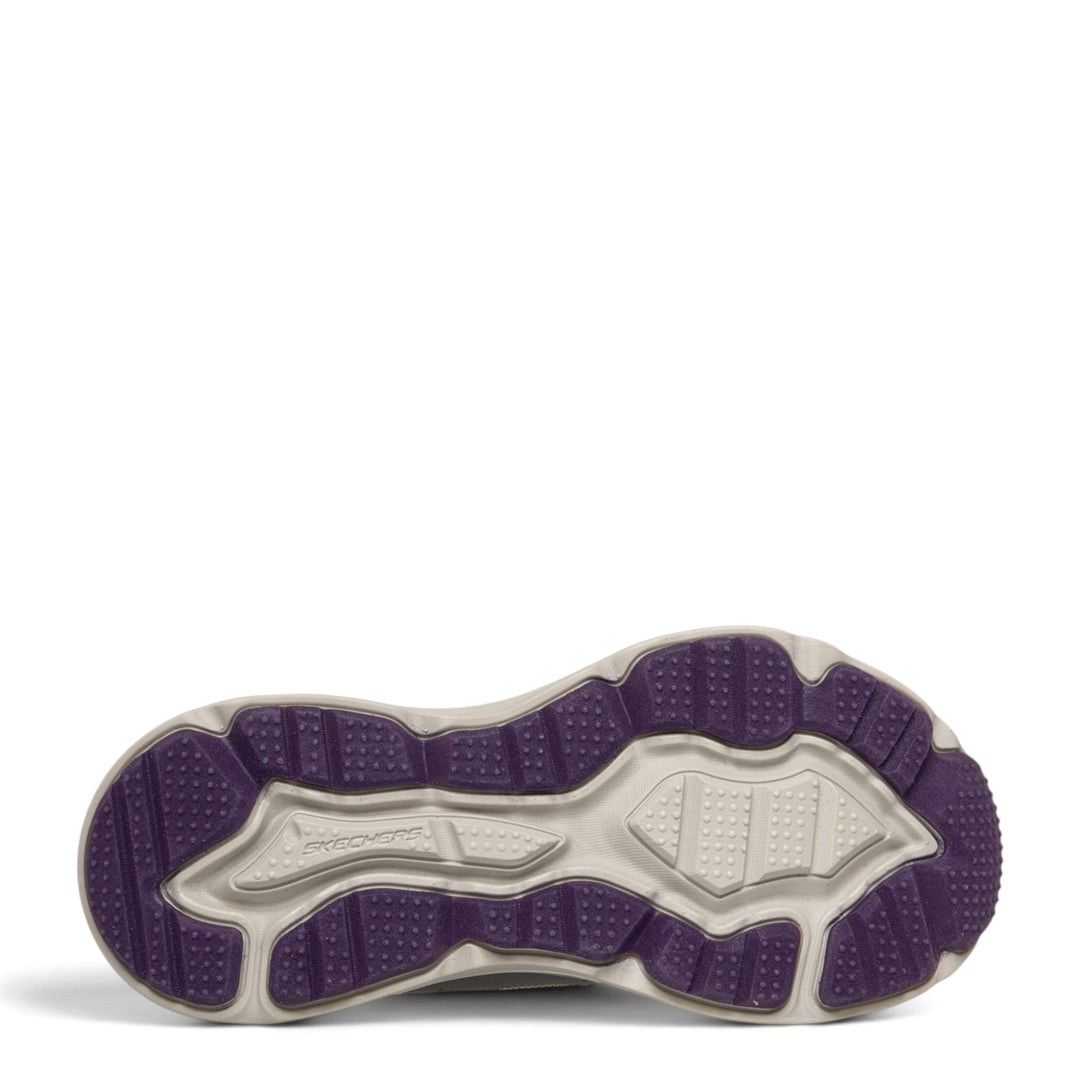 ada-shoes.ro Skechers Max Cushioning Zirrus sneaker outsole in grey and purple with high-traction rubber pods