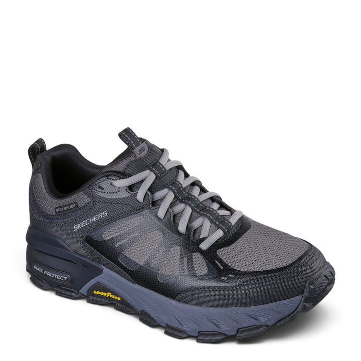 ada-shoes.ro SKECHERS Max Protect Sherwood Ridge black and charcoal water-repellent outdoor sneakers with Goodyear sole