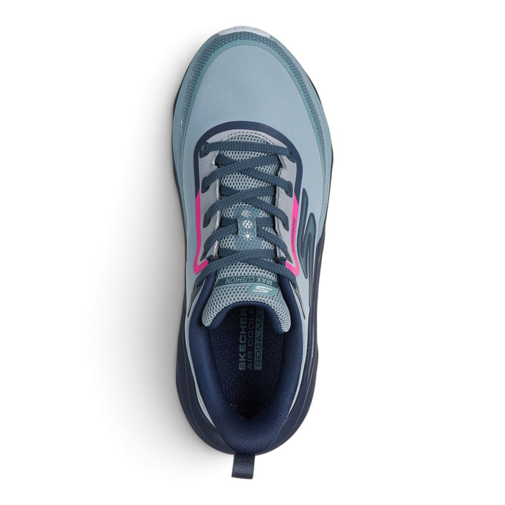 ada-shoes.ro Skechers Max Run Vorteza waterproof running shoes in slate blue with pink accents and cushioned sole