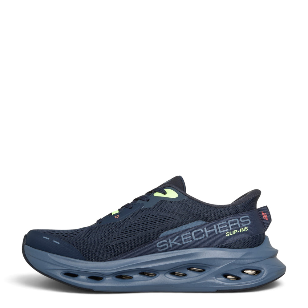 ada-shoes.ro Skechers Max Cushioning Glide-Step navy mesh sneaker with hands-free slip-in design and cushioned sole