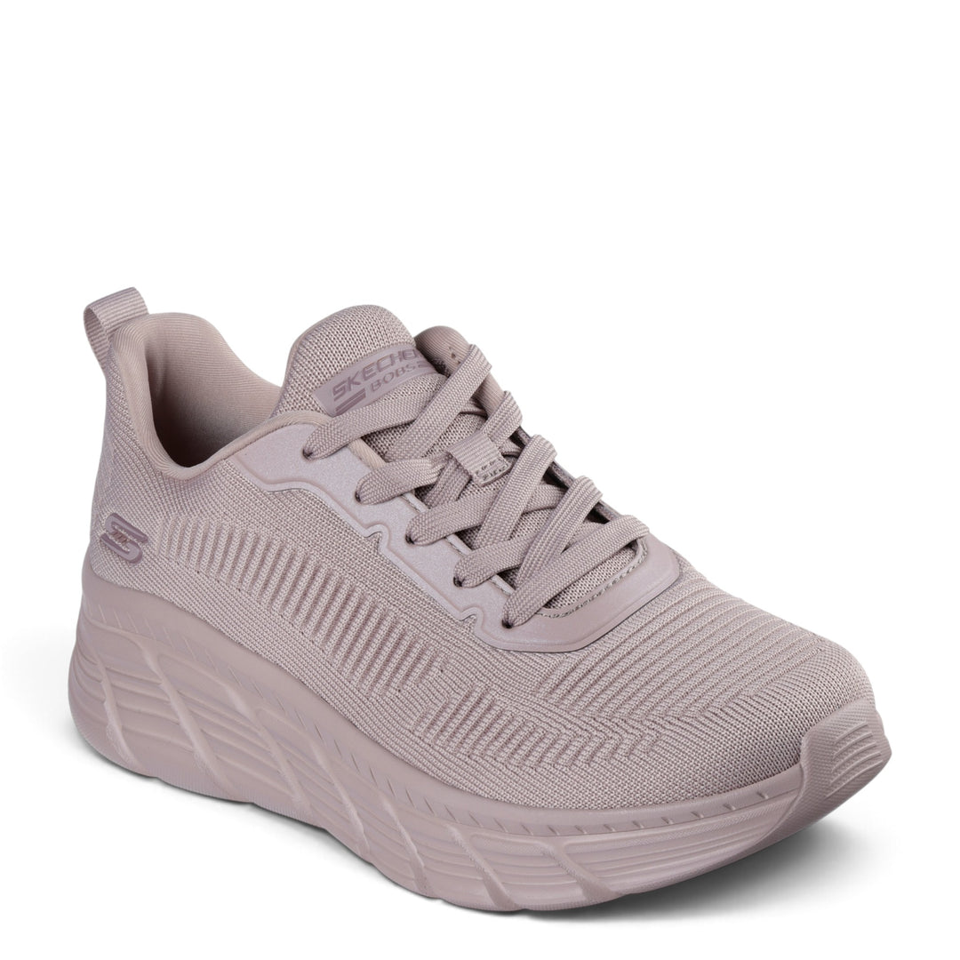 ada-shoes.ro Skechers Bobs B Flex powder pink knit sneakers with memory foam insoles and thick cushioned soles.