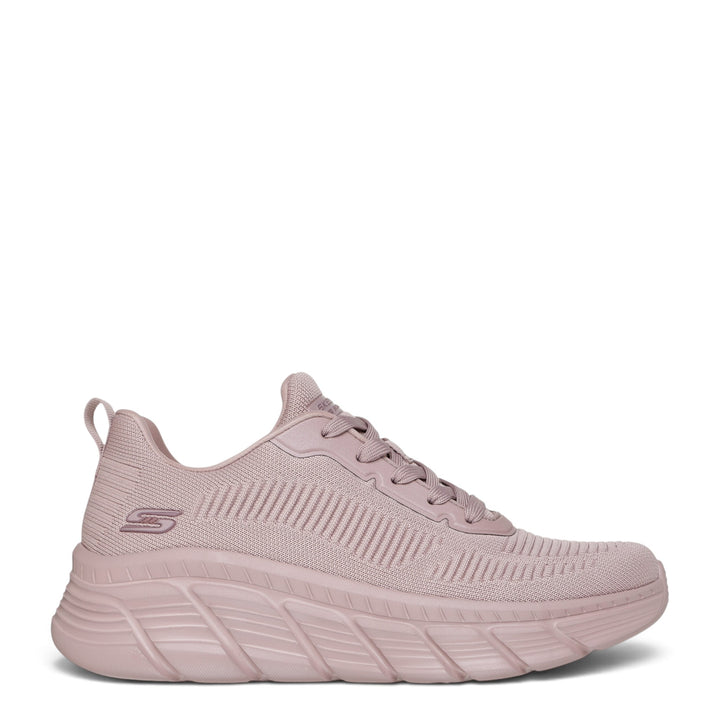 ada-shoes.ro Skechers Bobs B Flex pink knit sneakers with memory foam cushioned sole and lace-up design