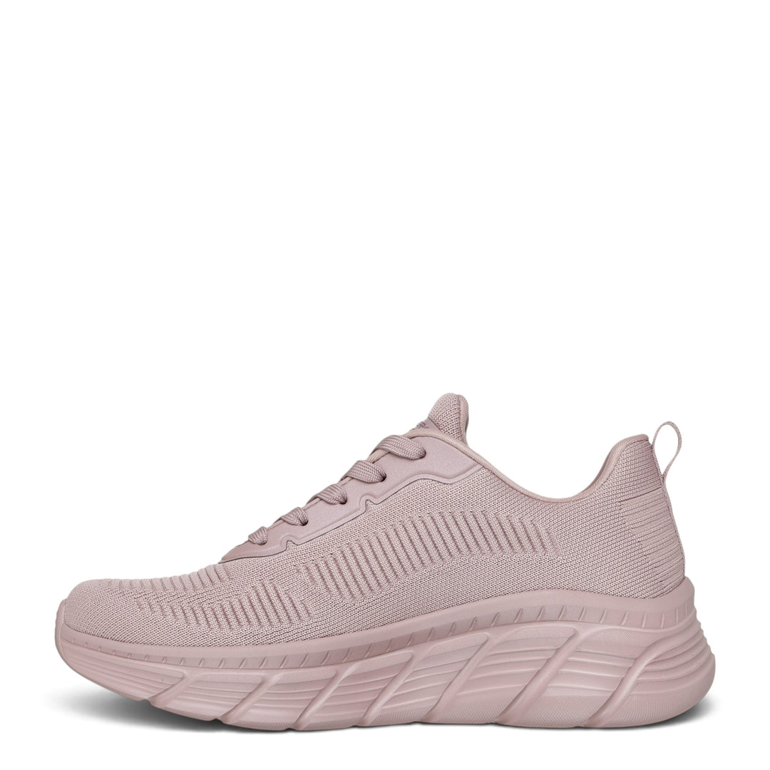 ada-shoes.ro Skechers Bobs B Flex pink knit sneakers with memory foam cushioned sole and lace-up design