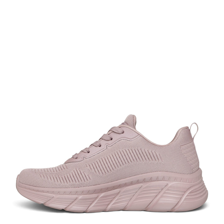 ada-shoes.ro Skechers Bobs B Flex pink knit sneakers with memory foam cushioned sole and lace-up design