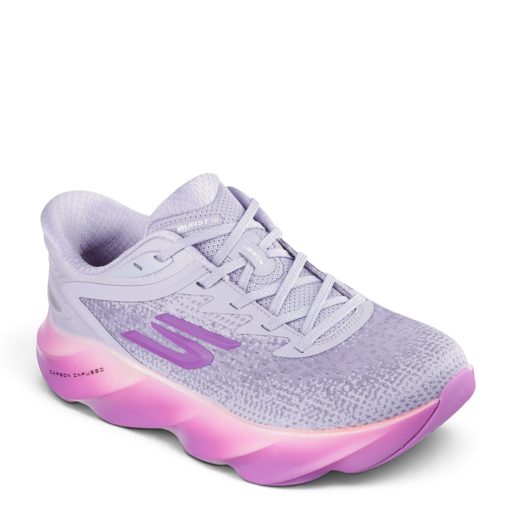 ada-shoes.ro Skechers SKX Aero Burst-Si purple women's trainers with carbon-infused sole and Arch Fit technology.