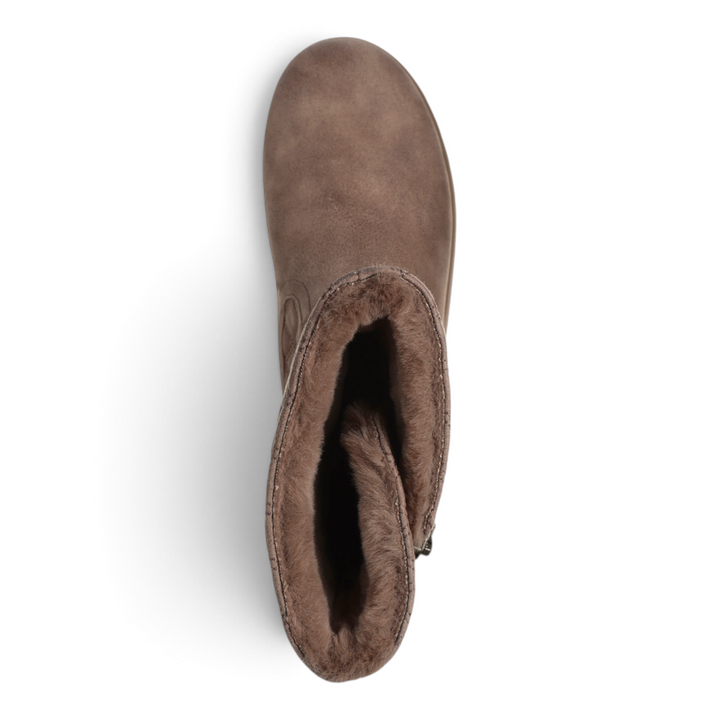 ada-shoes.ro SKECHERS KEEPSAKES 2.0 taupe textile winter boots with faux fur lining and memory foam insole