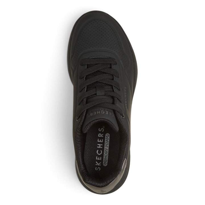 ada-shoes.ro Skechers Uno Lite 2 black sneakers with lace-up closure, perforated front, and memory foam insole